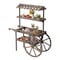 Vintiquewise Antique Rustic Solid Wood Display Rack, 3 Tier w/Wheels, Wood Wagon w/Shelves QI004639 - alternate 1